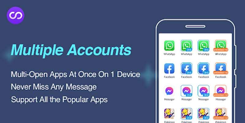 Multiple Accounts clone app in Android.