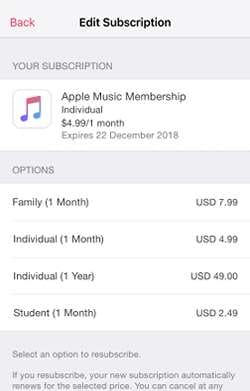 Check active Apple Music subscription