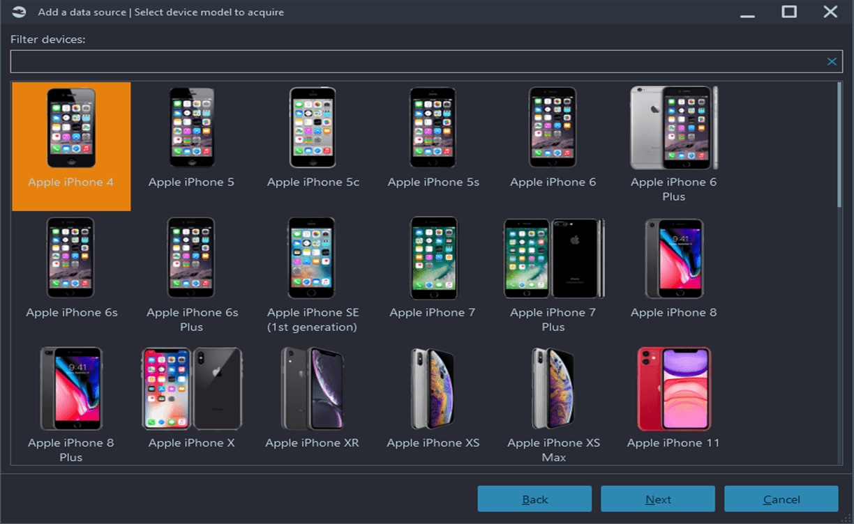 Belkasoft X mobile forensics operating interface.