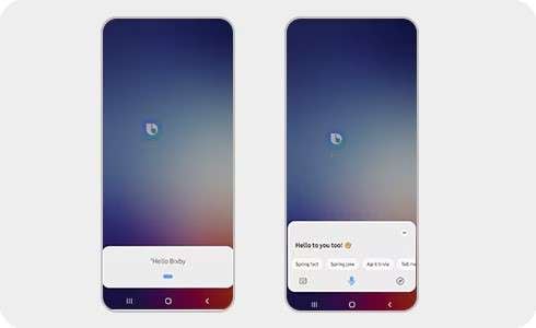 page d'accueil de bixby sur un appareil Samsung