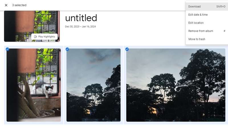 Download all Google Photos to computer.