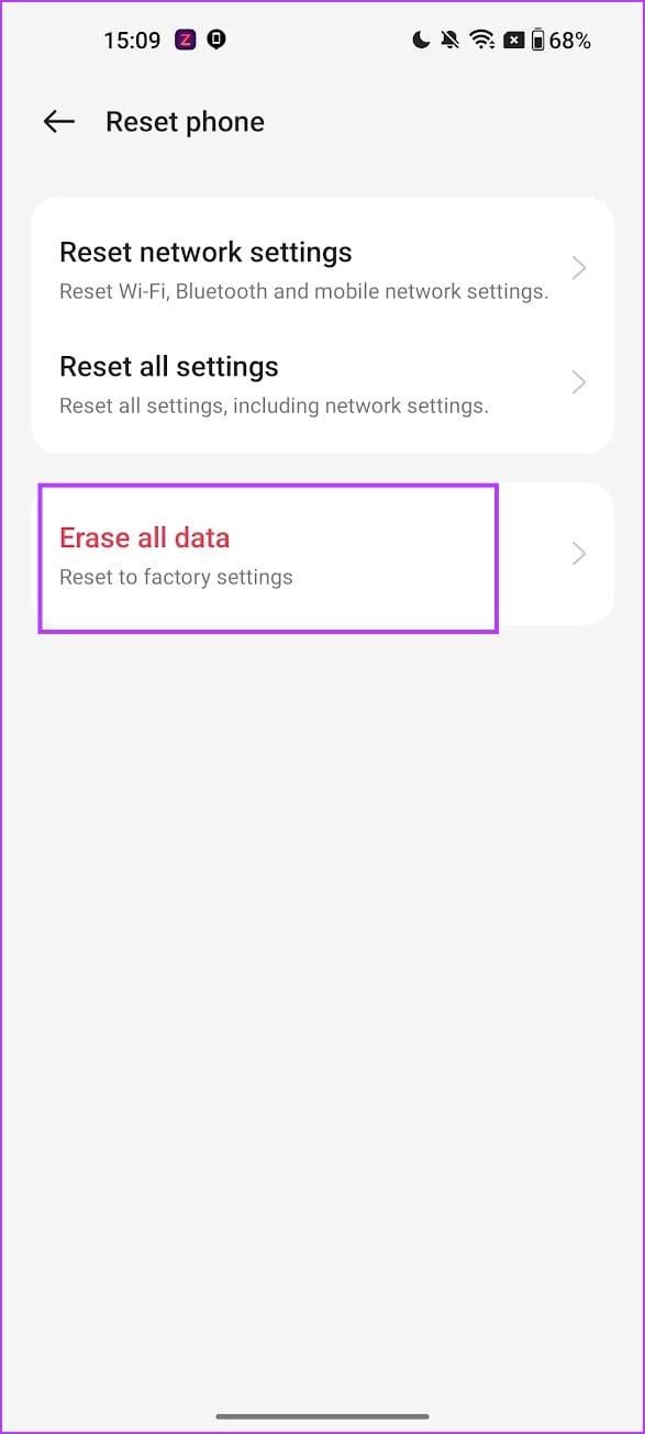 erase all data on phone