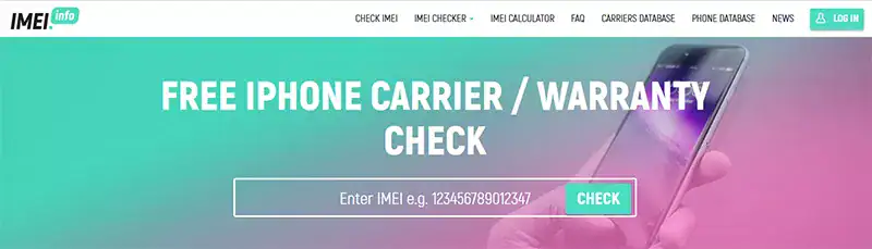 Check iPhone Network Carrier by IMEI.info