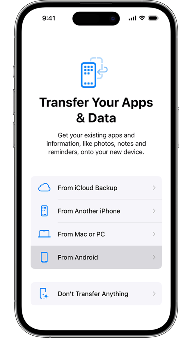 transfer information from iphone to android