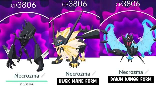 necrozma et ses différentes variantes