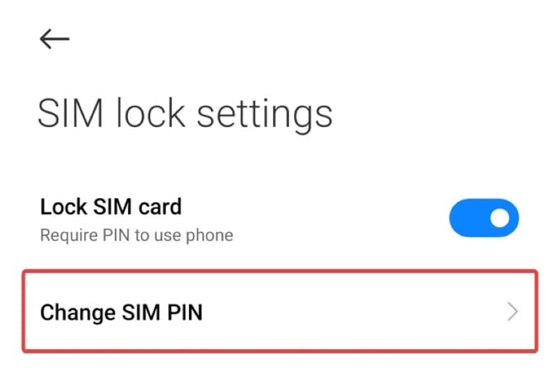 change sim pin code on android