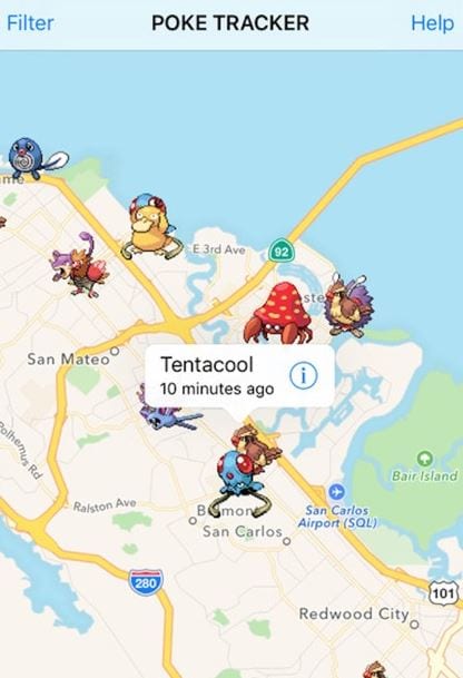 location tracker for pokemon