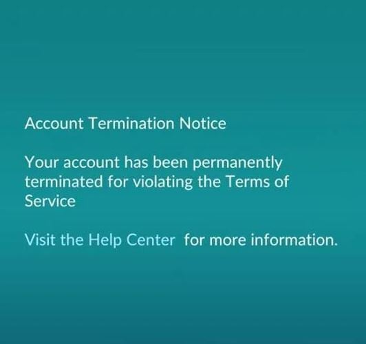 pokemon go permanent account termination