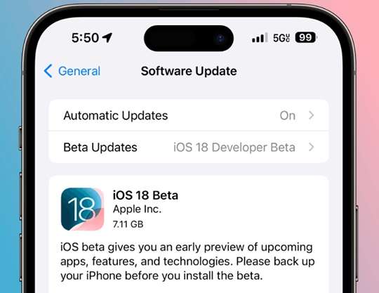 delete existing ios 18 update file