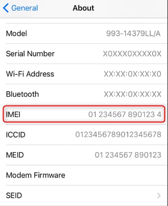 Get the IMEI number from the Settings application. 