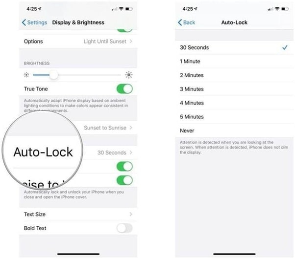 auto lock image on iphone