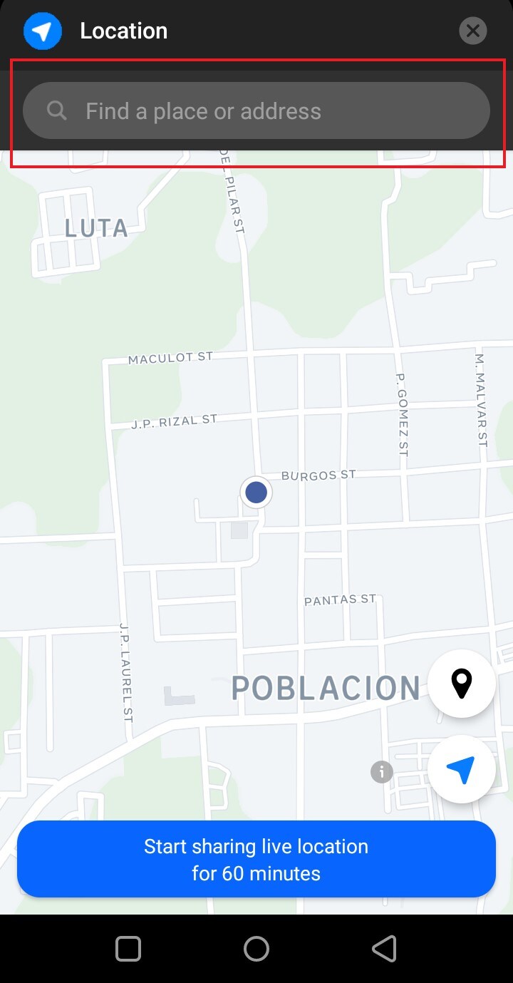 search location on messenger