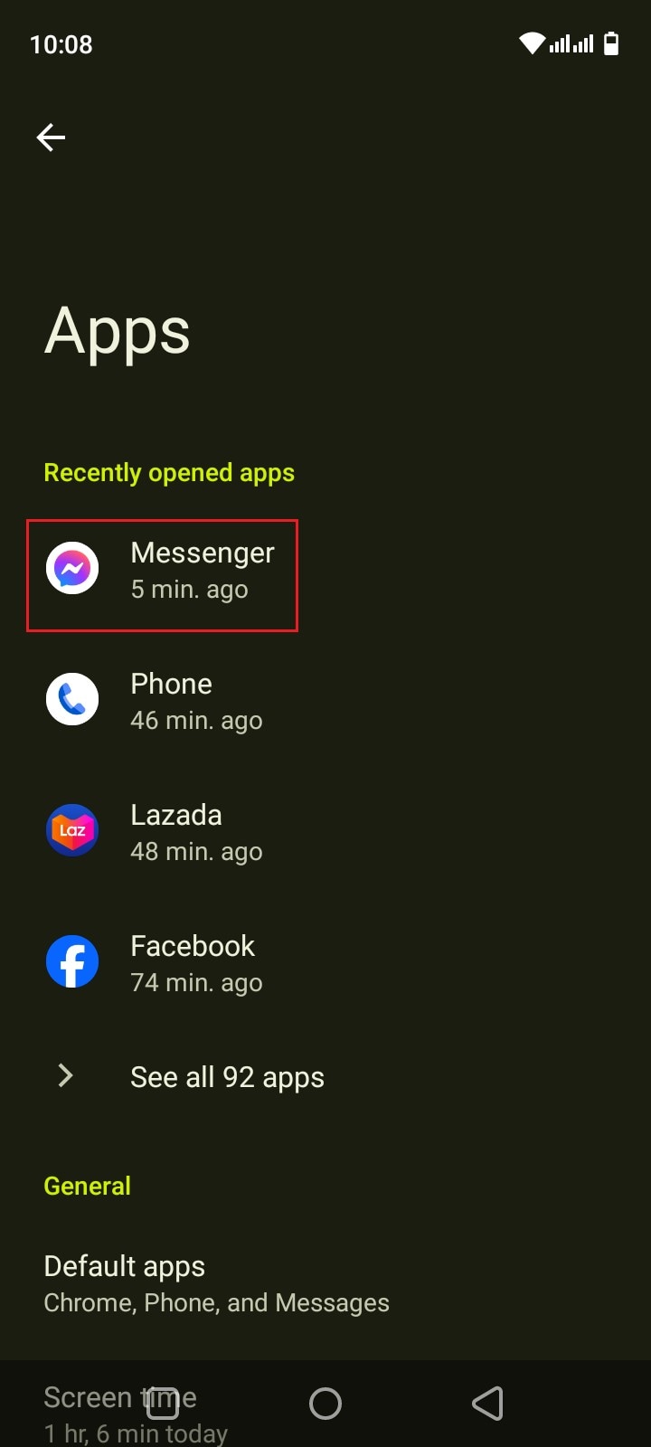 messenger settings