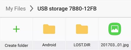 Transfer photos from Android to flash drive via OTG Adaptor 