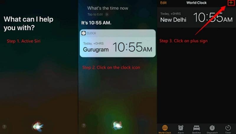 accedere agli orologi mondiali tramite Siri