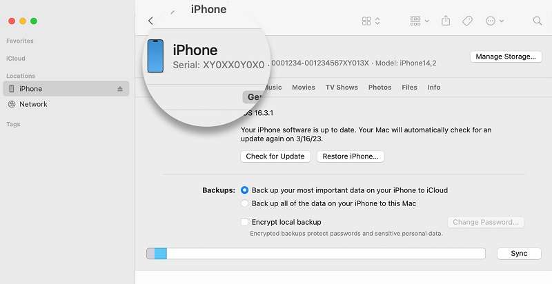 Check ICCID/IMEI number iPhone via iTunes