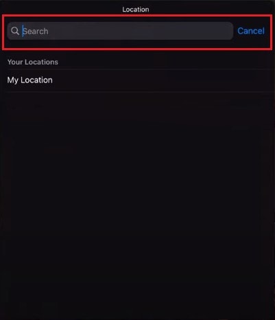 search weather location