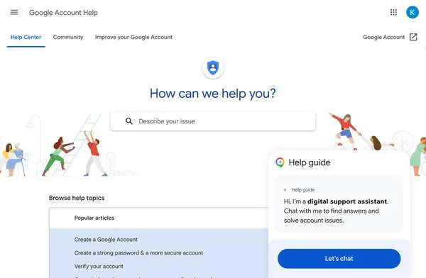 Contactez le service d'assistance de Google