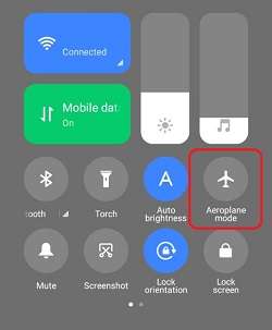 Turn on and off Airplane mode to fix no SIM card error