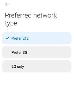 Change the network type to fix no SIM card error