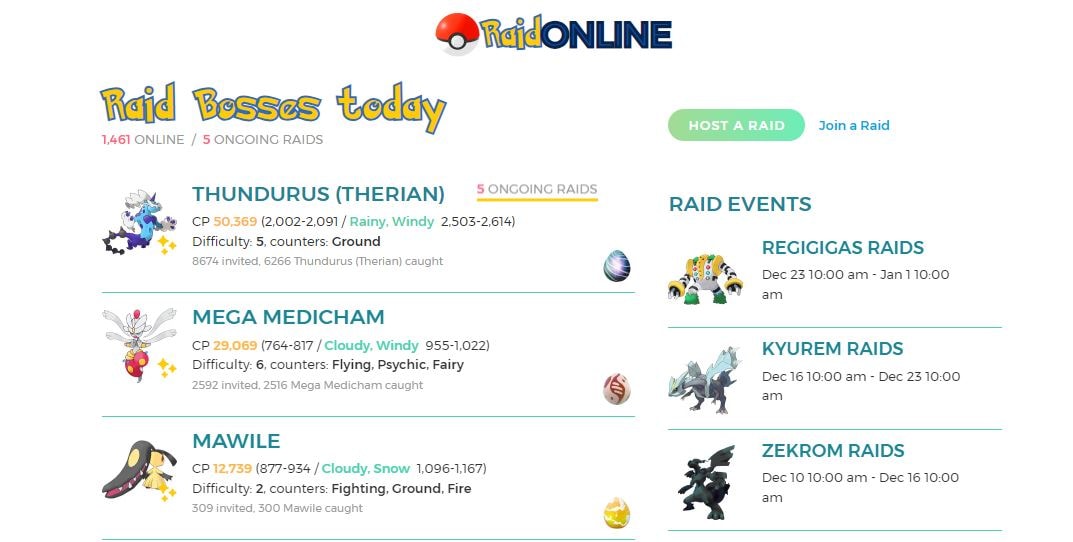 pokemon go raid online