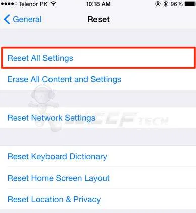 iphone reset all settings