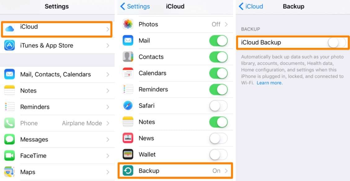 Copia de Seguridad de icloud