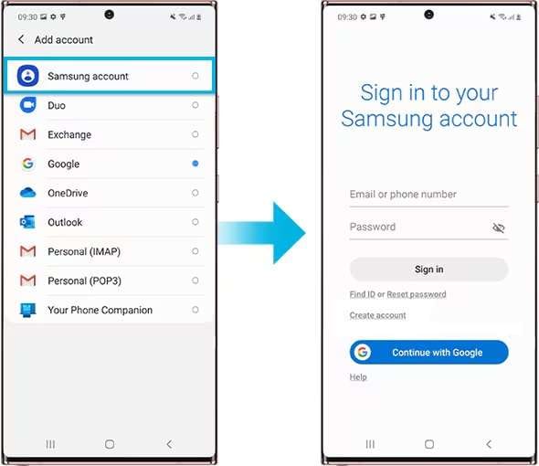 Remove Samsung account without a password via settings
