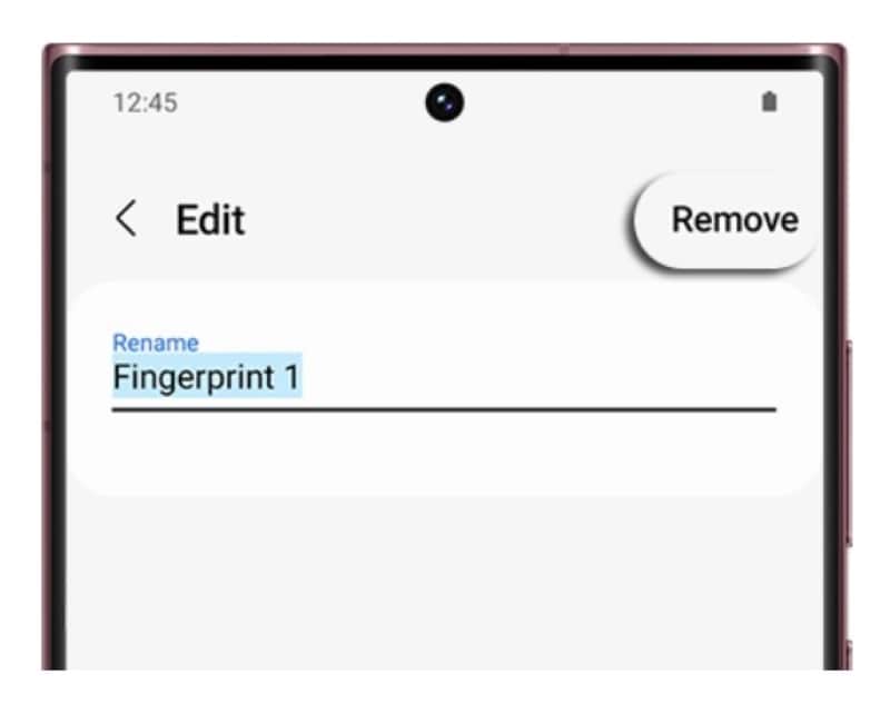 remove registered fingerprint