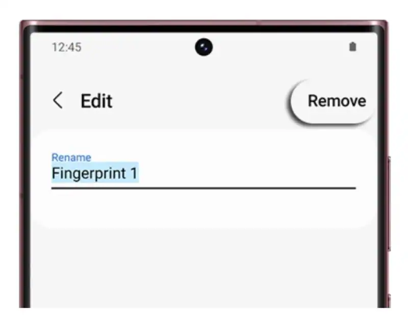 remove registered fingerprint