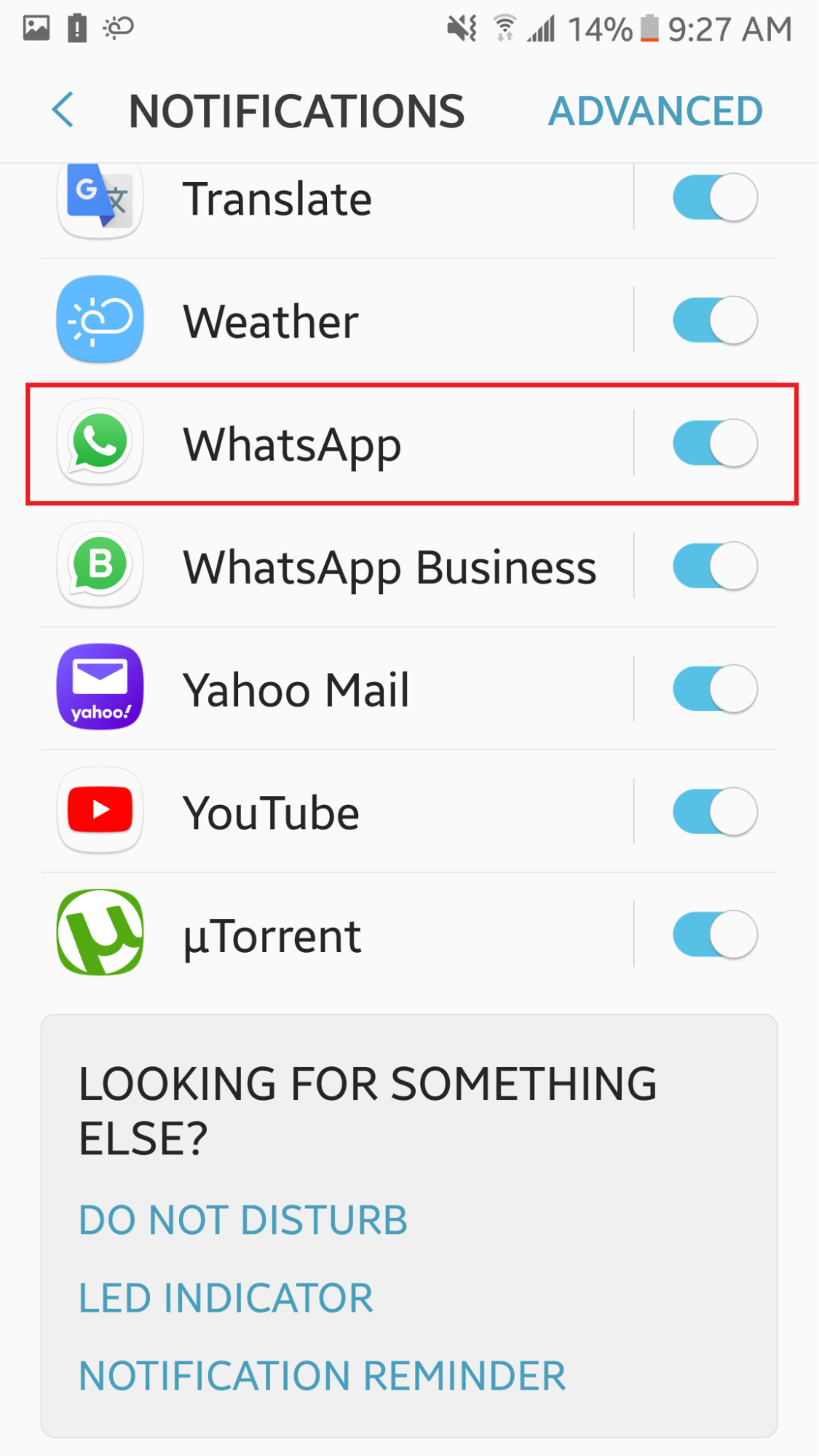 Tap the WhatsApp Toggle and Turn It On.