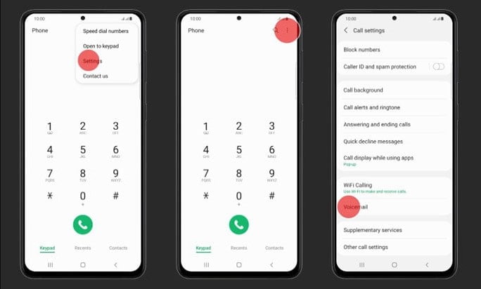 set up voicemail using phone app