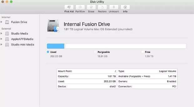 format the disk on mac. 