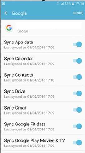 Sync Data from Google Account to Samsung Phone