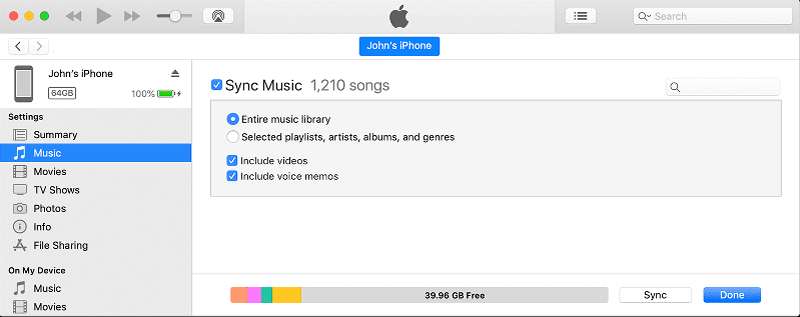 Sync iTunes library to iPhone with a USB cable.