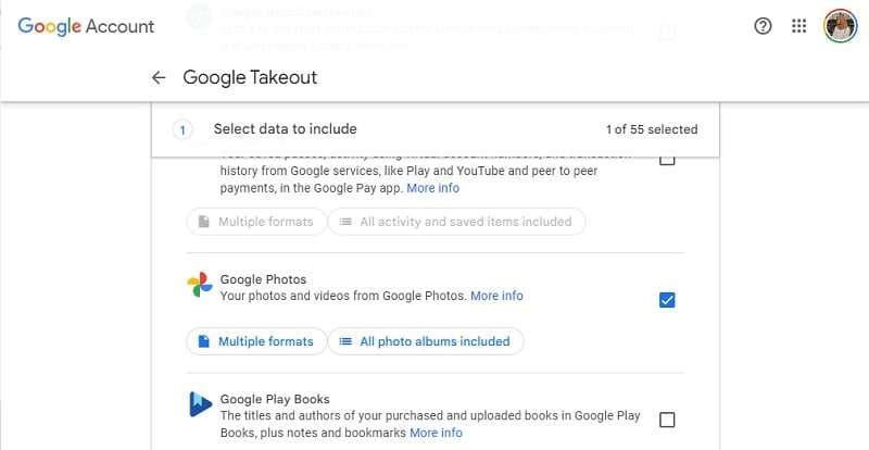 Moving all photos from Google Photos with Google Takeout.