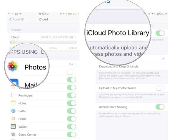 transfer photo using iCloud photo library
