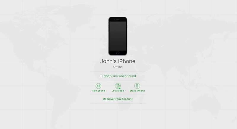 Erase iPhone data on Find My iPhone.