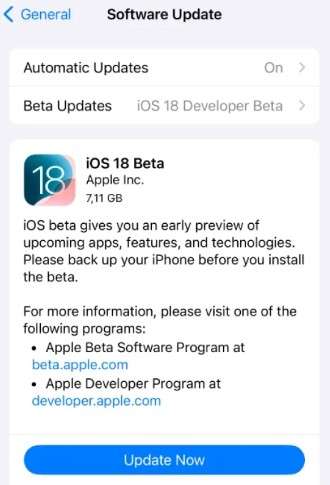 ios 18 software update