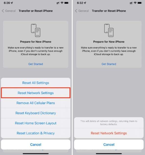 reset network settings