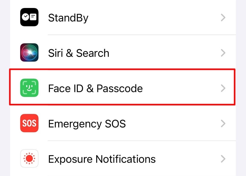open passcode security settings