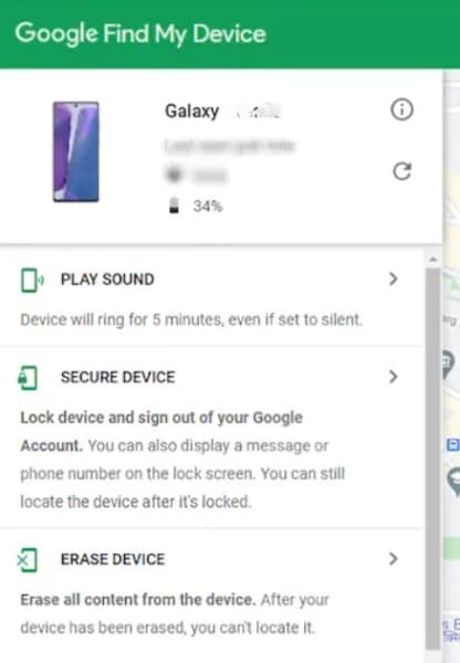 google find my device online