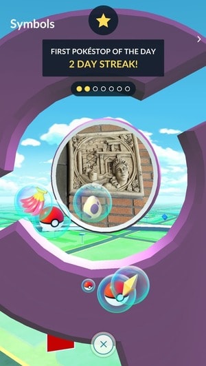 spinning the photo disc in pokéstop