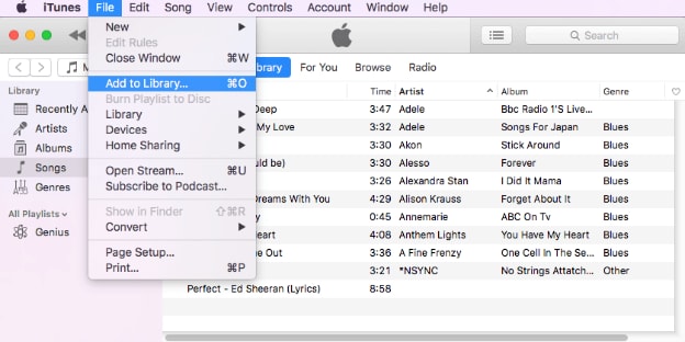 Add Music to iTunes Library to add music from computer to iPhone.