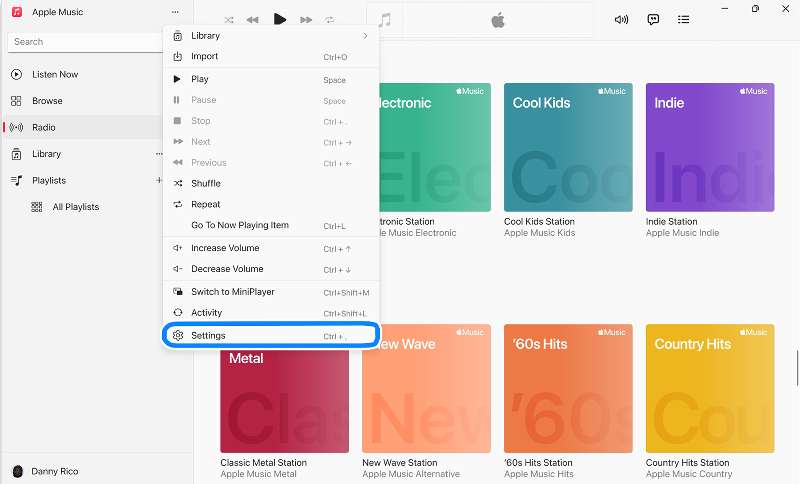 Set up the Apple Music sync library.