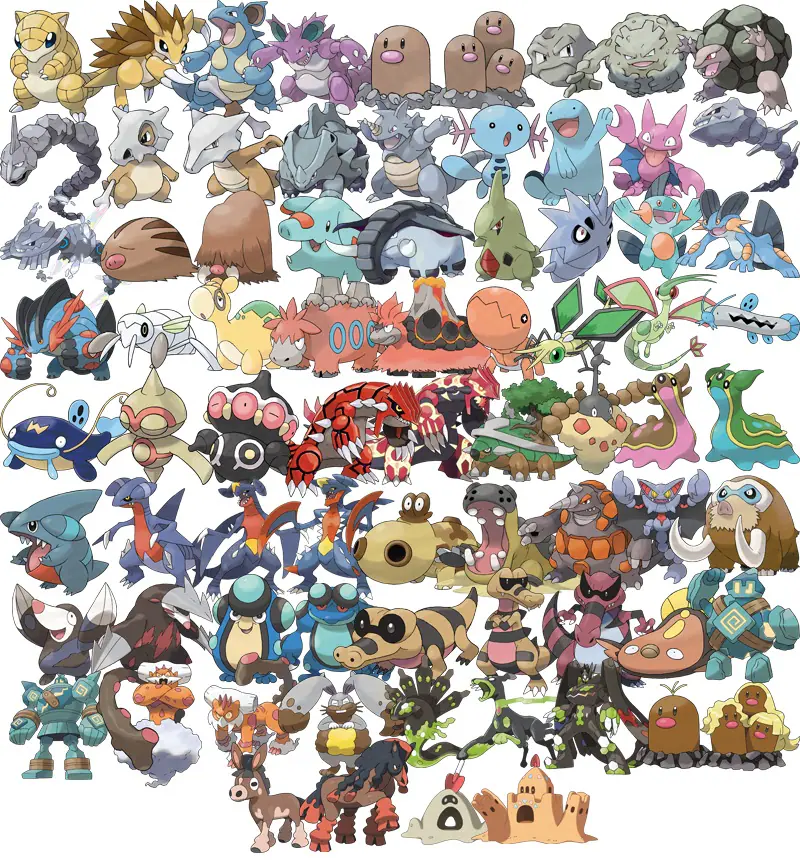 personajes pokemon tierra