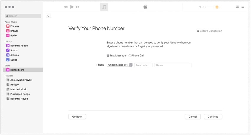 verify your phone number