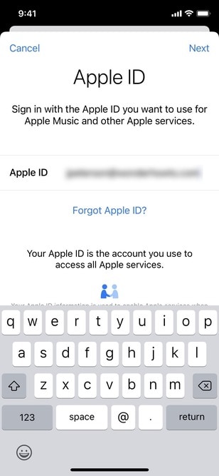 provide your apple id