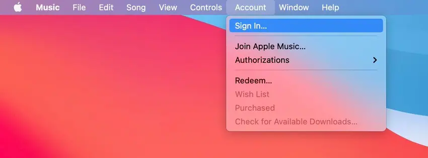 inicia sesión en apple music