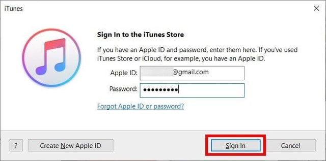 itunes store sign-in
